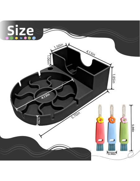 Soporte de Secado de Botellas RDIEZCO Silicona Negro 10.5 cm Soporte de Secado de Botellas RDIEZCO Silicona Negro 10.5 cm