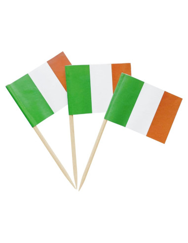 100 Bandera de Palillo Irlandesa Mini Topper para Cupcake