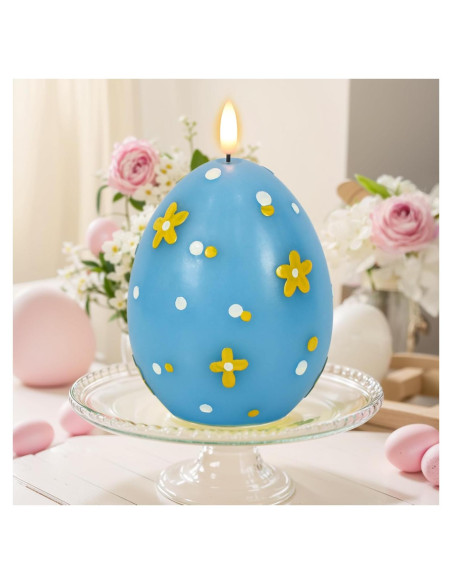 Vela LED sin llama DRomance huevo de Pascua azul 16 cm Vela LED sin llama DRomance huevo de Pascua azul 16 cm