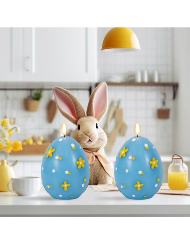 Vela LED sin llama DRomance huevo de Pascua azul 16 cm