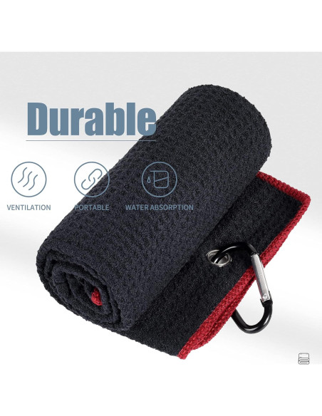 Toalla de Golf Microfibra Mile High Life 2 Paquete Negro/Rojo Toalla de Golf Microfibra Mile High Life 2 Paquete Negro/Rojo