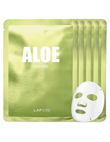 Mascarilla Facial LAPCOS Aloe y Pepino Hidratante 5 Pzas