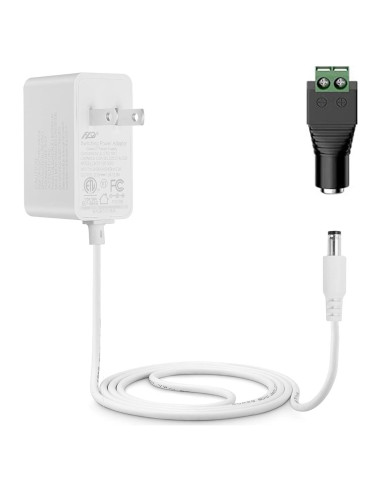 Adaptador de Alimentación Tonton 12V 1A 12W con Cable 3m Blanco