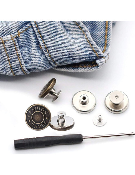 Kit de Botones de Jeans GIYOMI 17mm Metálicos Removibles Kit de Botones de Jeans GIYOMI 17mm Metálicos Removibles