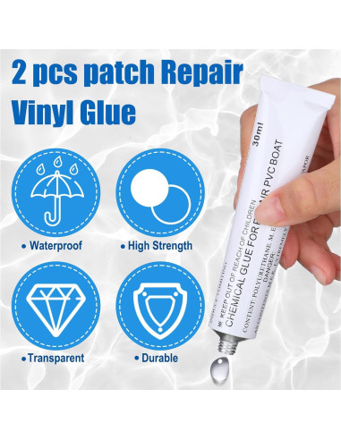 Kit de Reparación de Piscina Hahafelt 46 Piezas con Pegamento