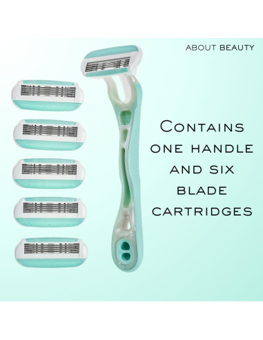 Rasuradora de 4 Cuchillas About Face Body para Mujeres - 6 Cartuchos
