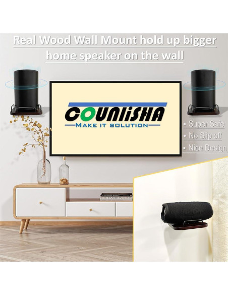 Soporte de pared ajustable para altavoces madera nogal Yotommi Soporte de pared ajustable para altavoces madera nogal Yotommi