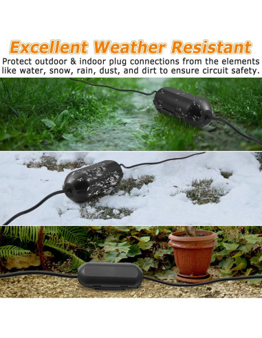 Cubierta de Cable de Extensión Impermeable Desron IP54 Negra