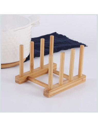 Estante de Platos de Madera de Bambú YWSHF 2 Pcs Ecológico