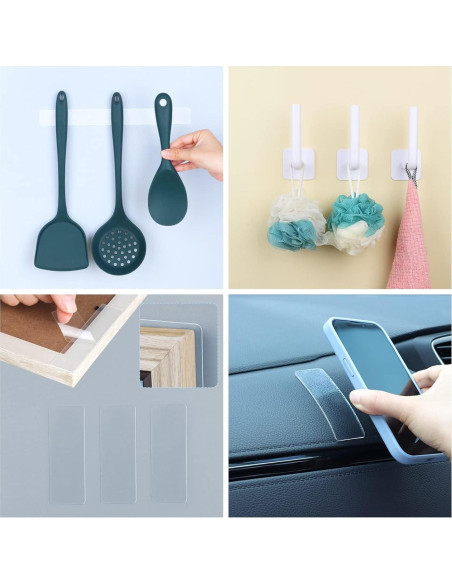 Cinta Adhesiva Doble Cara MILEQEE 10PCS 9.19x3.51cm Transparente Cinta Adhesiva Doble Cara MILEQEE 10PCS 9.19x3.51cm Transparente