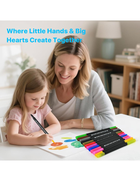 Marcadores de Doble Punta WELLFAR - Set de 12 Colores Sin Sangrado