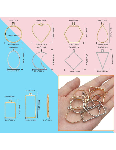 40 Colgantes Abiertos Oubaka para Joyería en 2 Colores y 10 Estilos 40 Colgantes Abiertos Oubaka para Joyería en 2 Colores y 10 Estilos