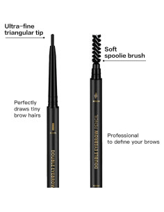 Lápiz de Cejas Negro O'CHEAL Doble Cara con Cepillo Spoolie 2