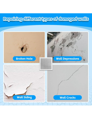 Kit de Reparación de Parches de Pared GMingZTong 4 Piezas 25 cm