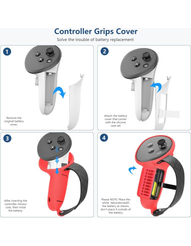 Conjunto de Cubiertas de Silicona MTomatoVR para Quest 3s - Panal Rojo