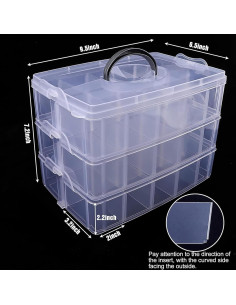 Caja de Almacenamiento Apilable SGHUO 3 Niveles 30 Compartimentos 2