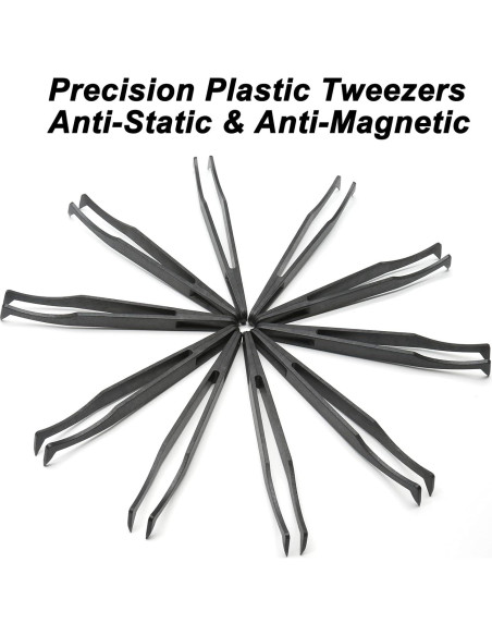 Juego de 10 Pinzas de Plástico Antiestáticas Qjaiune 115mm Juego de 10 Pinzas de Plástico Antiestáticas Qjaiune 115mm