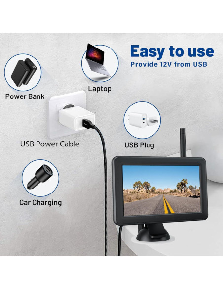 Cable de Cargador USB a DC EWAY para Monitor Furrion 12V Cable de Cargador USB a DC EWAY para Monitor Furrion 12V