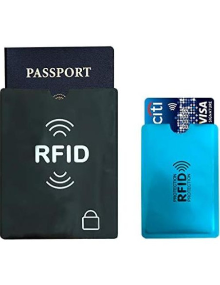 Mangas Bloqueadoras RFID WUOJI - Juego de 10 + 2 Fundas Mangas Bloqueadoras RFID WUOJI - Juego de 10 + 2 Fundas