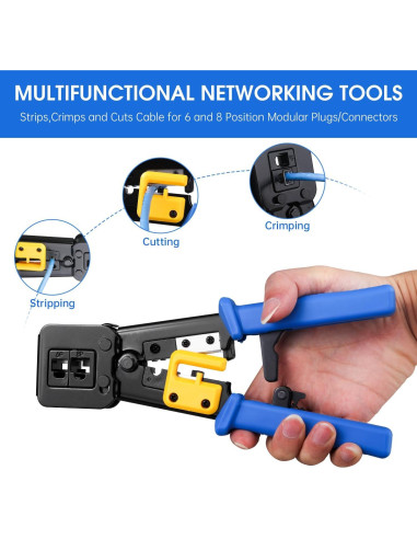 Crimpadora Ethernet Duogalia RJ45/RJ11/RJ12 Todo-en-Uno