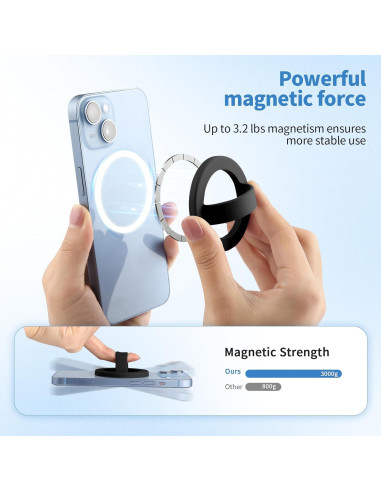 Soporte de Agarre Magnético de Silicona VZZNN 2 Pcs para iPhone