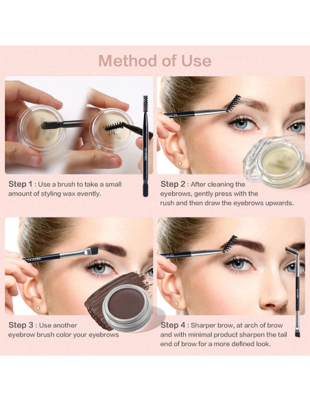 Kit de Cejas UCANBE 2 en 1 Gel y Cera Marrón Impermeable Kit de Cejas UCANBE 2 en 1 Gel y Cera Marrón Impermeable