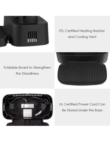 Secador de Zapatos Eléctrico COSTWAY Negro, Tubos Ajustables