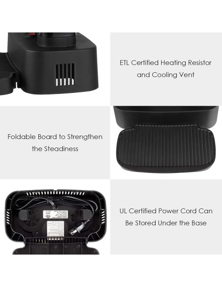 Secador de Zapatos Eléctrico COSTWAY Negro, Tubos Ajustables Secador de Zapatos Eléctrico COSTWAY Negro, Tubos Ajustables