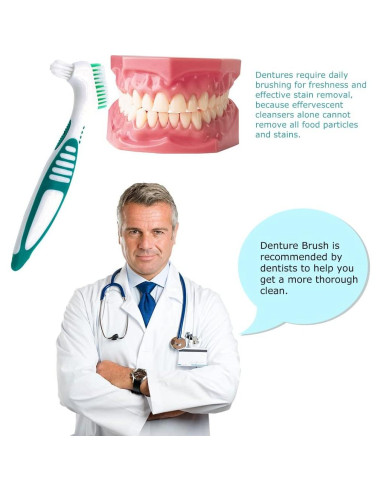 Juego de Cepillos de Dentaduras Mckkor con Soporte Ergonómico
