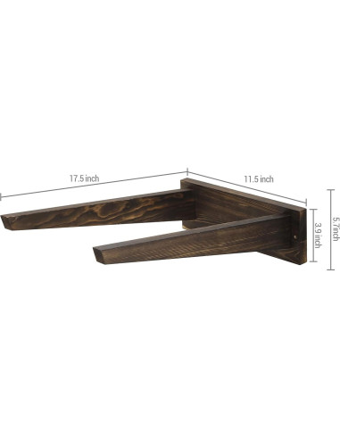 Soporte de Pared de Madera Quemada MyGift para Pelotas Grande - Set de 2