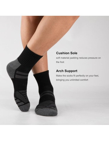 Calcetines de Tobillo Acolchados COOPLUS para Hombre - 8 Pares