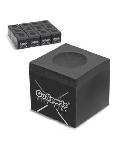 Cubo de Tiza para Taco de Billar GoSports Premium 12 Pack - Negro