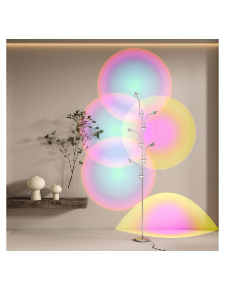 Lámpara de Pie LED TACAHE Halo 185 cm 12W 4000K Cromo Lámpara de Pie LED TACAHE Halo 185 cm 12W 4000K Cromo
