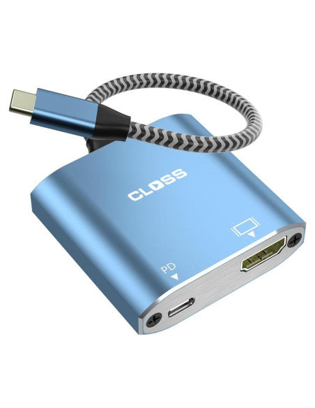Adaptador USB C a HDMI 2-en-1 Closs 4K con Carga PD 100W Adaptador USB C a HDMI 2-en-1 Closs 4K con Carga PD 100W