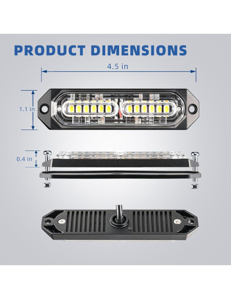 Luz Estroboscópica LED PKINGLAKE 6W Ámbar/Blanco 21 Modos Luz Estroboscópica LED PKINGLAKE 6W Ámbar/Blanco 21 Modos