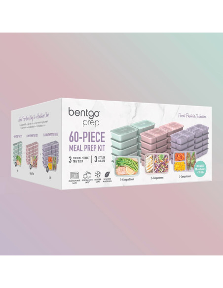 Bentgo Kit de Preparación de Comidas 60 Piezas - Contenedores Reutilizables Apto Microondas Bentgo Kit de Preparación de Comidas 60 Piezas - Contenedores Reutilizables Apto Microondas