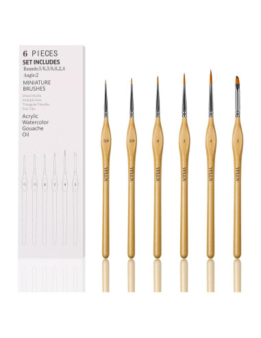Juego de 6 Pinceles de Pintura Miniatura YFLLN - Triangulares