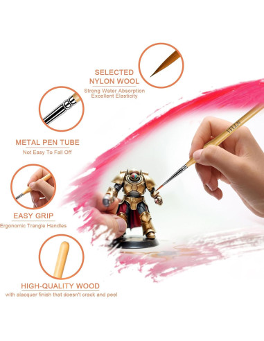 Juego de 6 Pinceles de Pintura Miniatura YFLLN - Triangulares