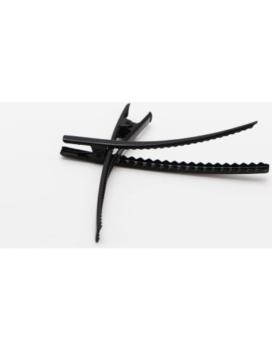 6 Clips de Pelo Cocodrilo Metal Negro KINGWEDDING 8cm