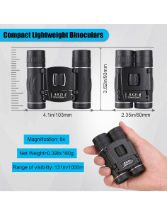 Binoculares Compactos Anourney 8x21 Plegables Ligeros 2