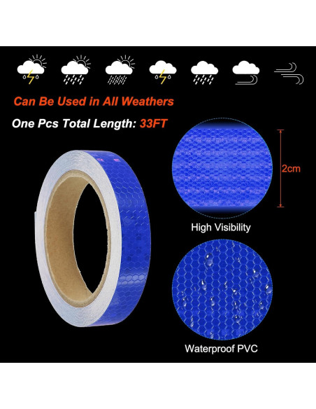 Cinta Reflectante PATIKIL Azul 2 cm x 10 m Impermeable Cinta Reflectante PATIKIL Azul 2 cm x 10 m Impermeable