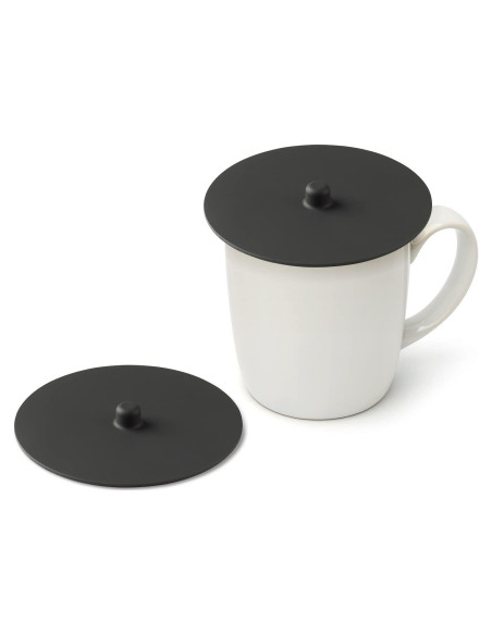 Carrotez 2 Tapas de Silicona Reutilizables para Tazas - Negro Carrotez 2 Tapas de Silicona Reutilizables para Tazas - Negro
