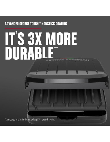 Parrilla Eléctrica George Foreman GRS040B para 2 Porciones Negra