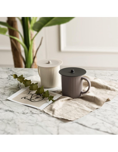 Carrotez 2 Tapas de Silicona Reutilizables para Tazas - Negro