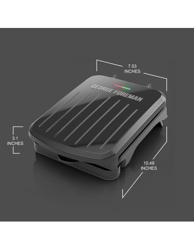 Parrilla Eléctrica George Foreman GRS040B para 2 Porciones Negra