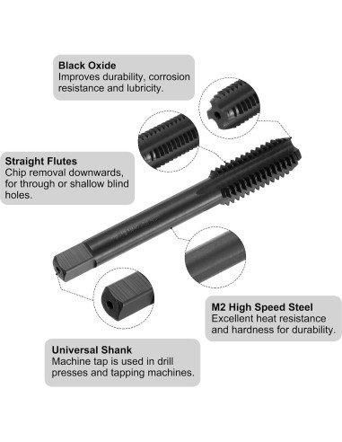 Juego de Brocas y Machos uxcell 10.8mm y 1/2-13 UNC HSS