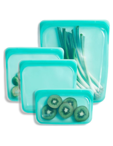 Bolsas de Almacenamiento Reutilizables Stasher 4 Pzas Aqua