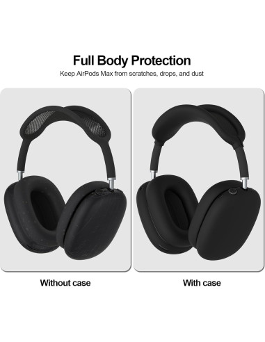 Funda Vancle para AirPods Max - Silicona Suave Negra 3 en 1