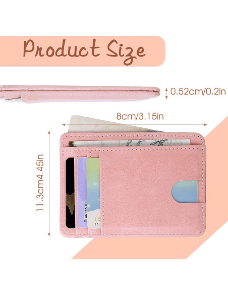 Estuche para Tarjetas de Crédito Giantree Rosa con Bloqueo RFID Estuche para Tarjetas de Crédito Giantree Rosa con Bloqueo RFID