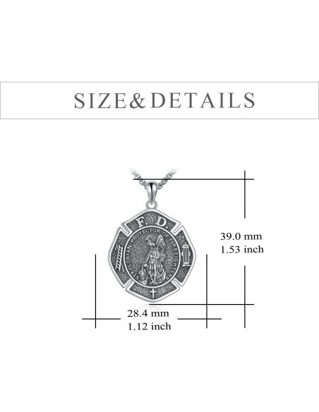 Collar YFN San Florián Plata Esterlina 925 55.88 cm Joyería Religiosa Collar YFN San Florián Plata Esterlina 925 55.88 cm Joyería Religiosa